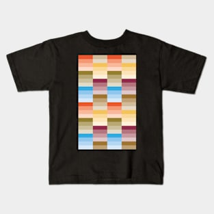 Quilt inspired geometrical pattern retangles Kids T-Shirt